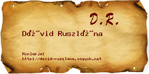 Dávid Ruszlána névjegykártya